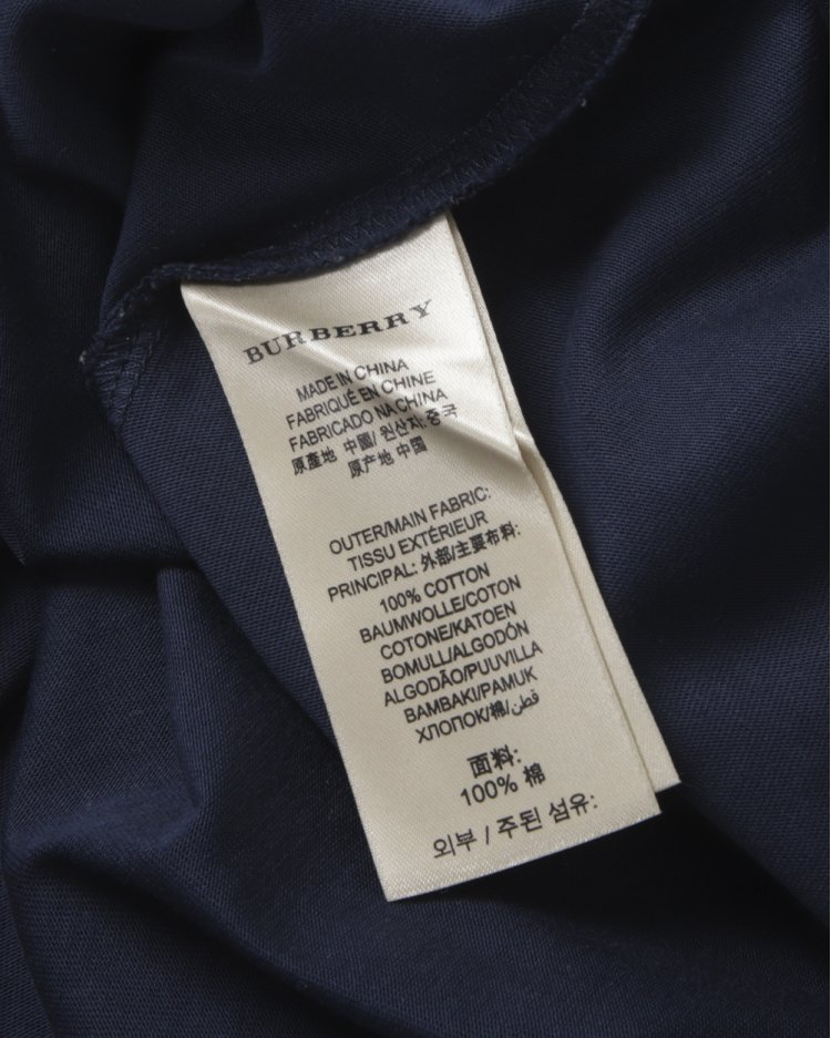 Camiseta Burberry Original Algodão Azul Marinho Masculina